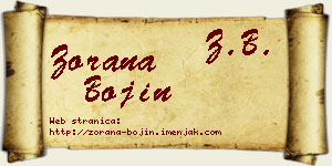 Zorana Bojin vizit kartica